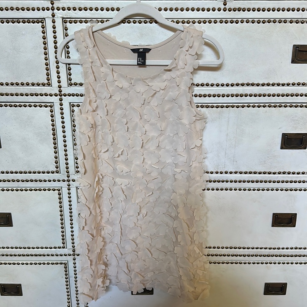 Floral applique H&M dress 🤍